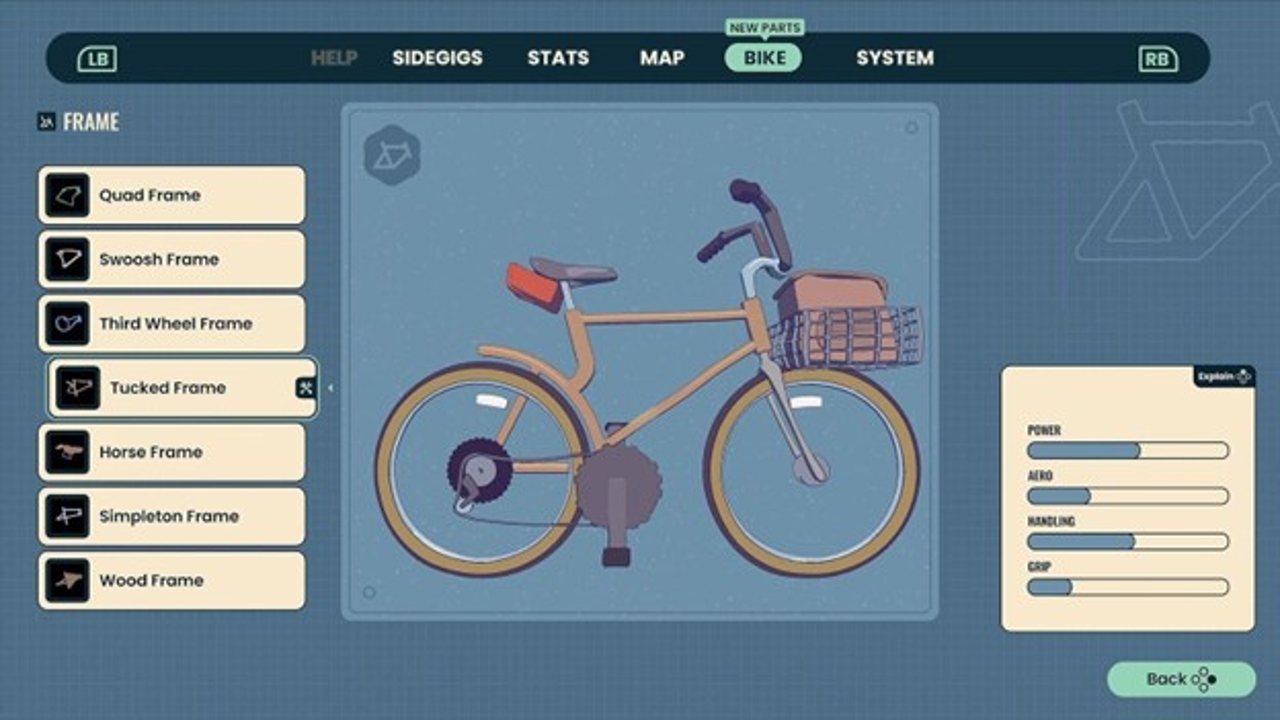 Bicycle customization UI