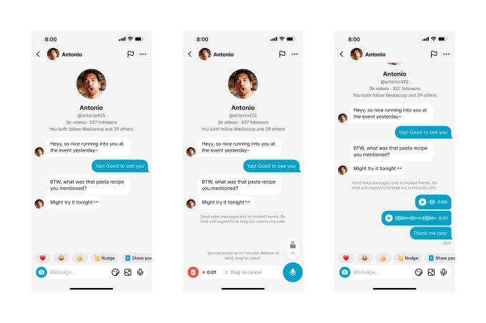 TikTok тепер дозволяє користувачам надсилати голосові повідомлення та зображення в особистих повідомленнях