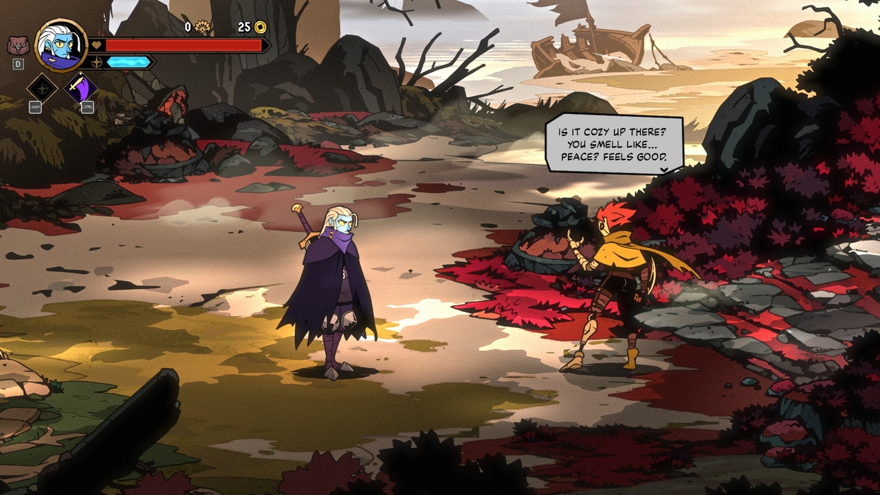 Two characters talking in Absolum