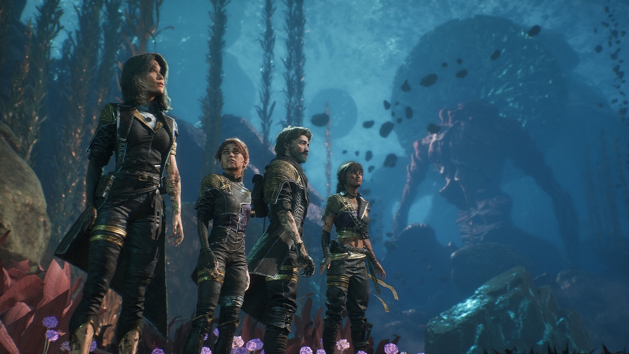 Maelle, Lune, Gustave, and Sciel in Clair Obscur: Expedition 33.